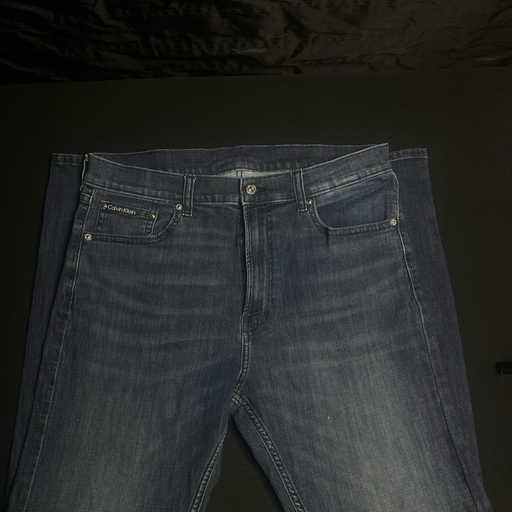 Calvin Klein Men's Dark Blue Straight Jeans